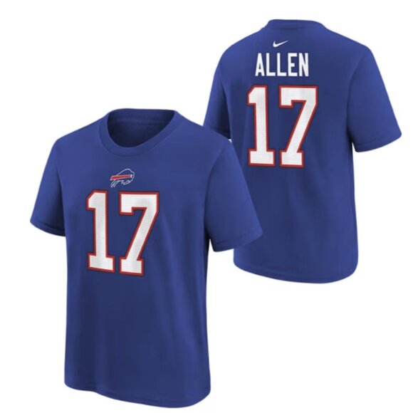 Youth Nike Josh Allen Royal Buffalo Bills Player Name & Number T-Shirt - Picture 1 of 8